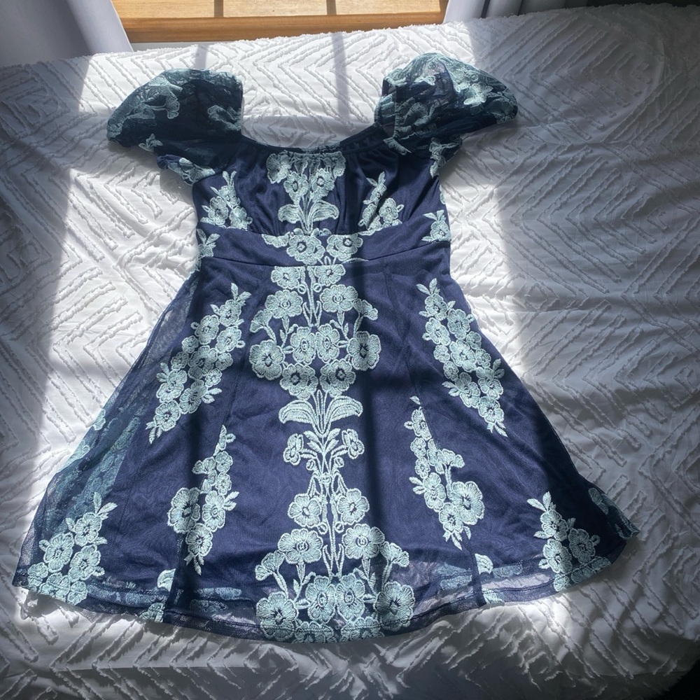 Elegant Navy and Mint Kids Dress